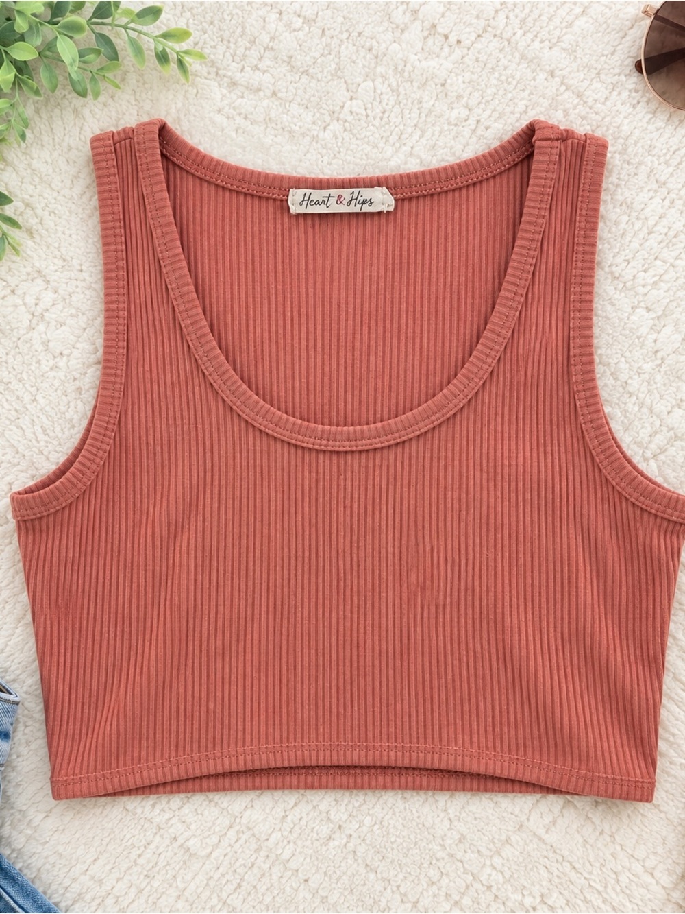 Mauve Ribbed Crop Top r